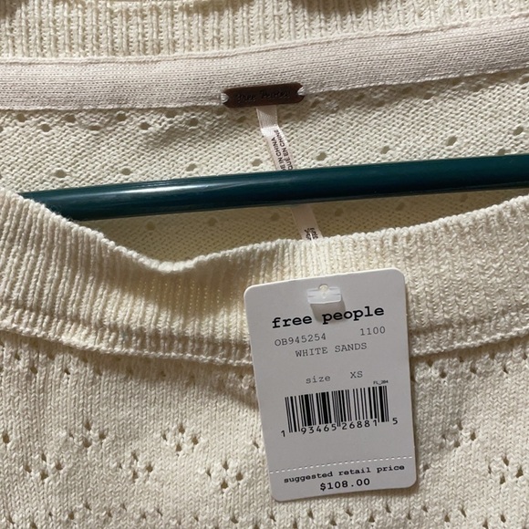 Free People Sand Castle Pointelle Cropped Boxy Knit Sweater - Picture 16 of 17